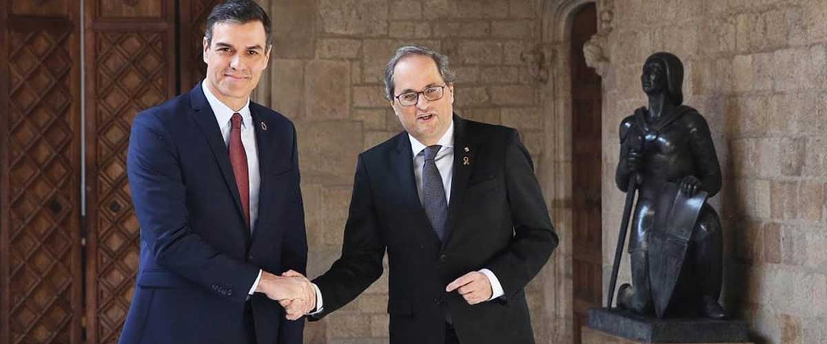 El president del Gobierno, Pedro Sánchez, i el de la Generalitat, Quim Torra, s’han compromès a posar en marxa la taula de diàleg entre Governs